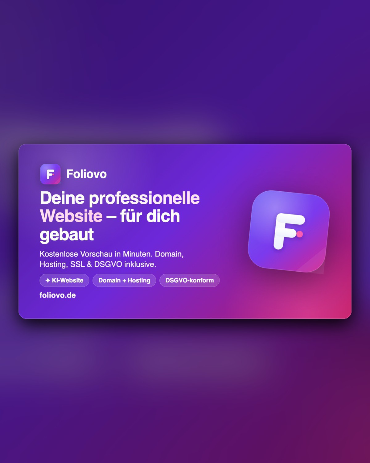 Foliovo — der von Tippel gebaute und betriebene KI-Website-Generator